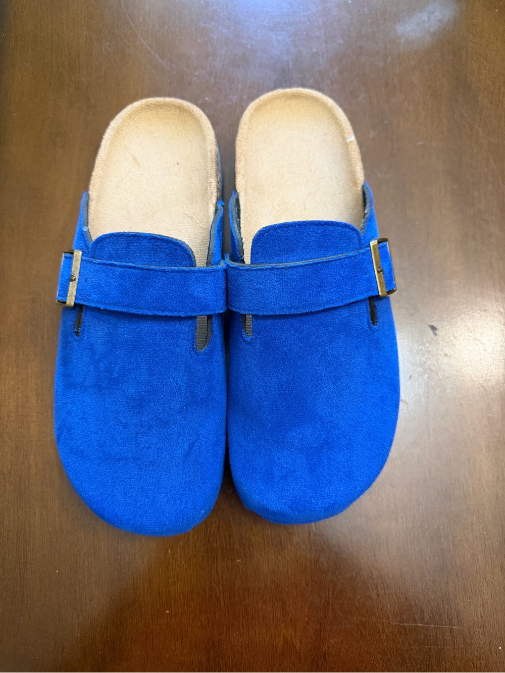 Women’s Blue Suede Clog Slip-Ons
